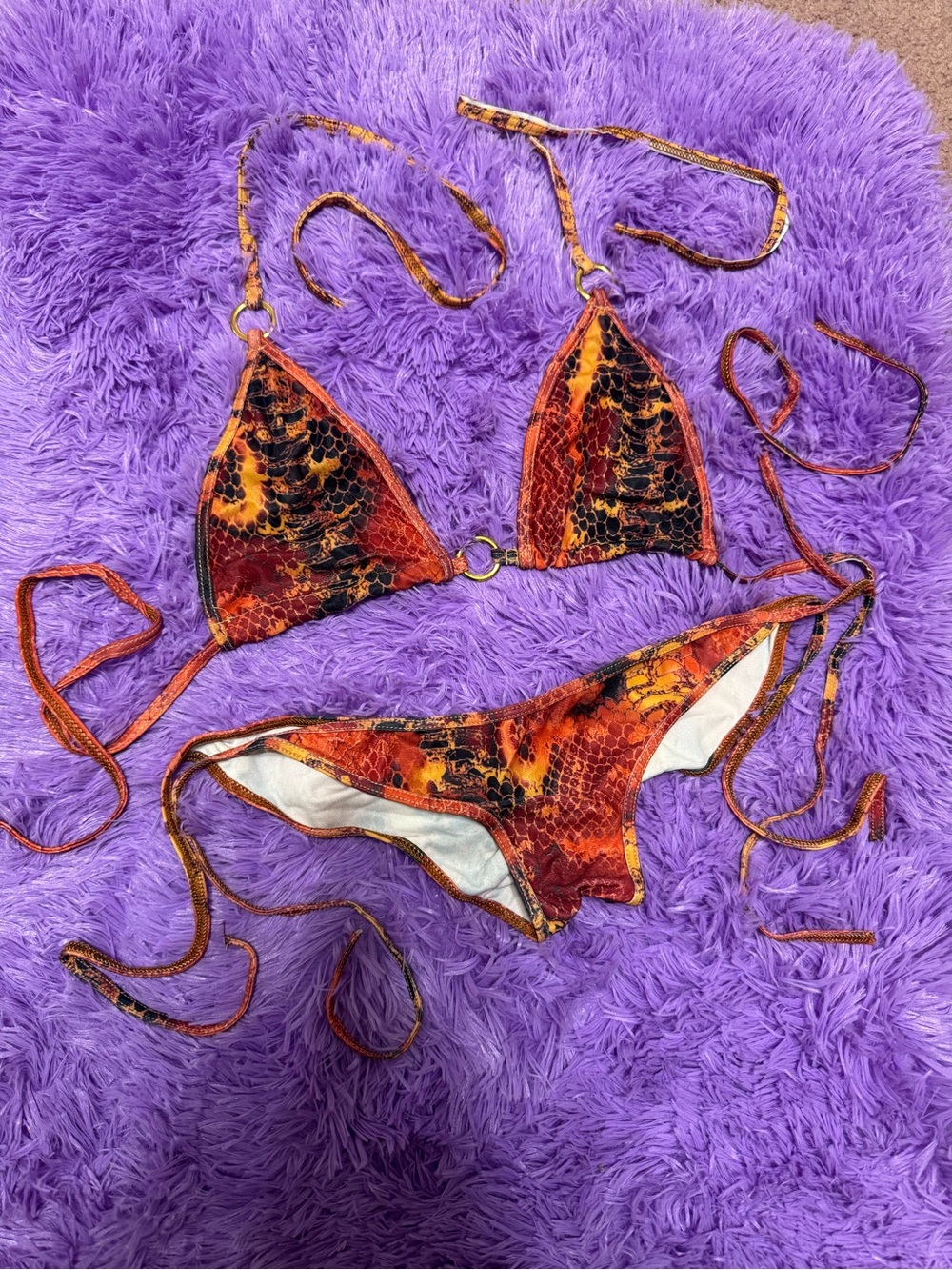 New small animal print y2k bikini Swimsuit festival rave dance outfit low rise